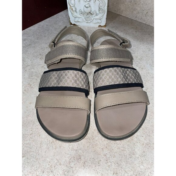 Sorel Roaming Devon Flat Sandals Beige Leather Adjustable Straps Casual 8.5 - Picture 6 of 9
